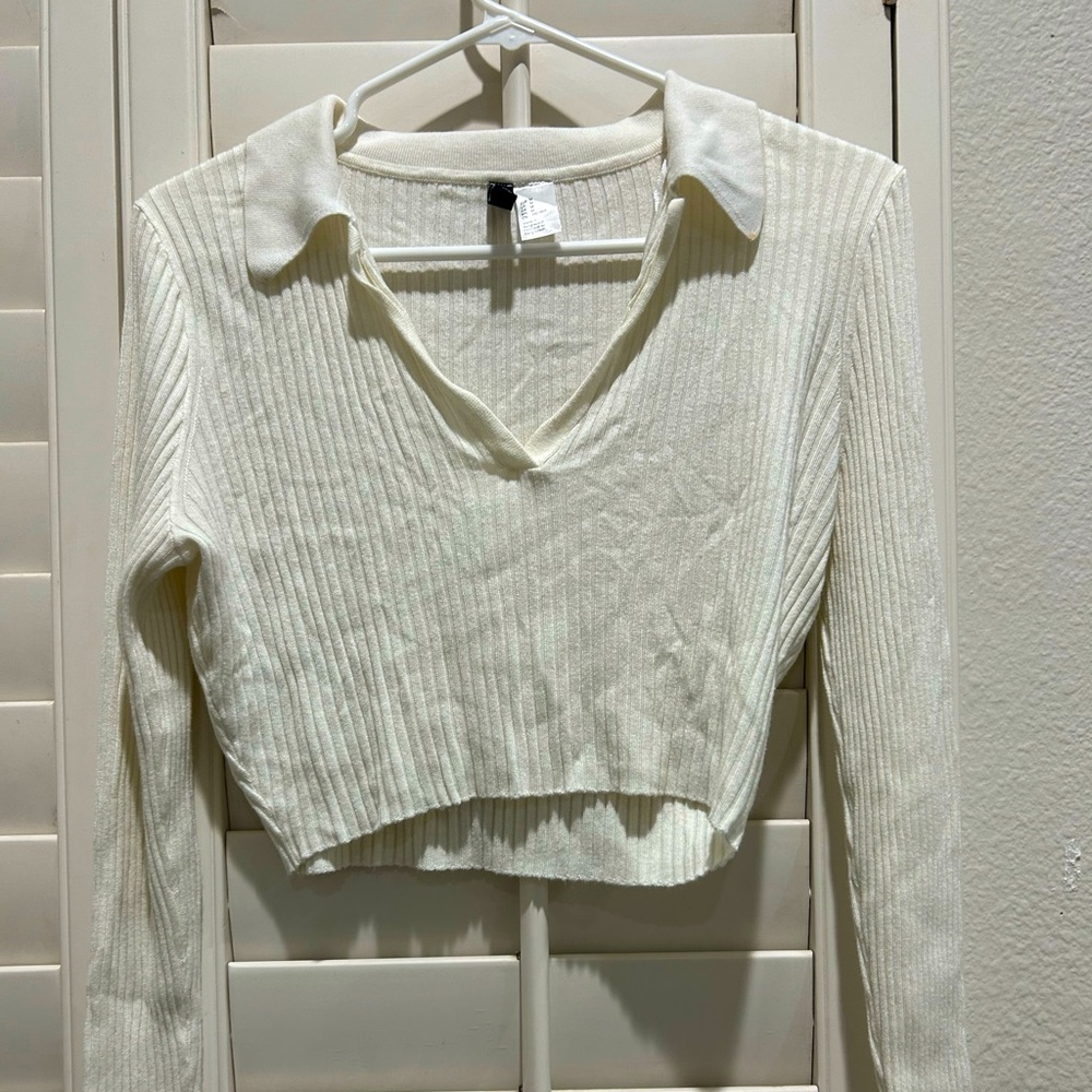 H&M white cropped top